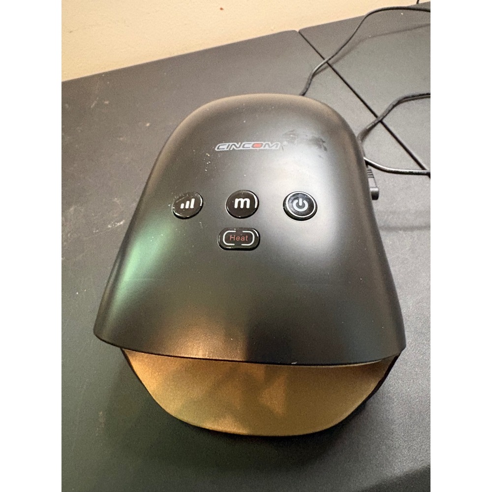 CINCOM Hand Massager with Heat Cordless Compression Therapy Black CM-026H